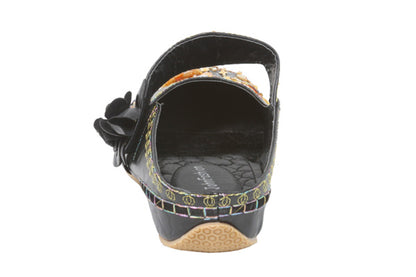 JOHN FASHION Embroidery Beads Sandal with Velcro Closure