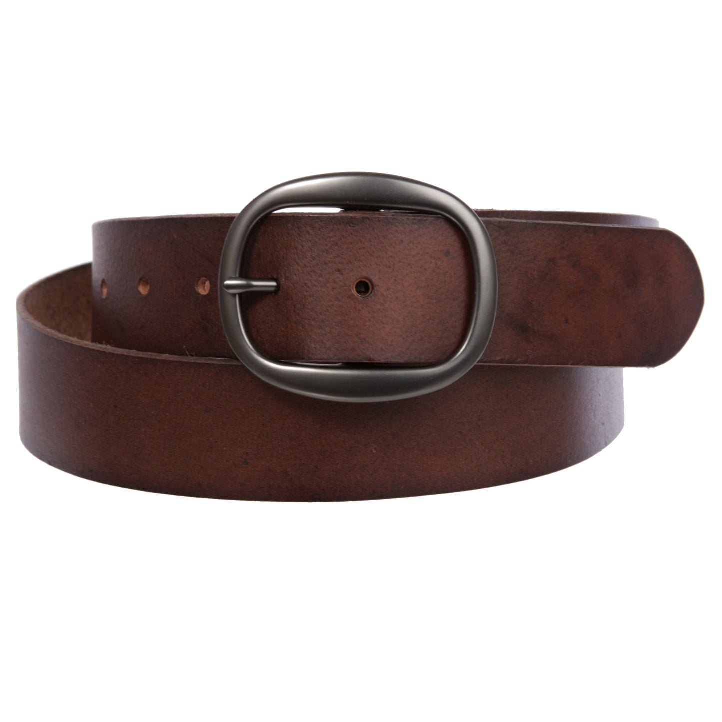 OnlineBelts Casual Leather Jean Belt with Oval Buckle