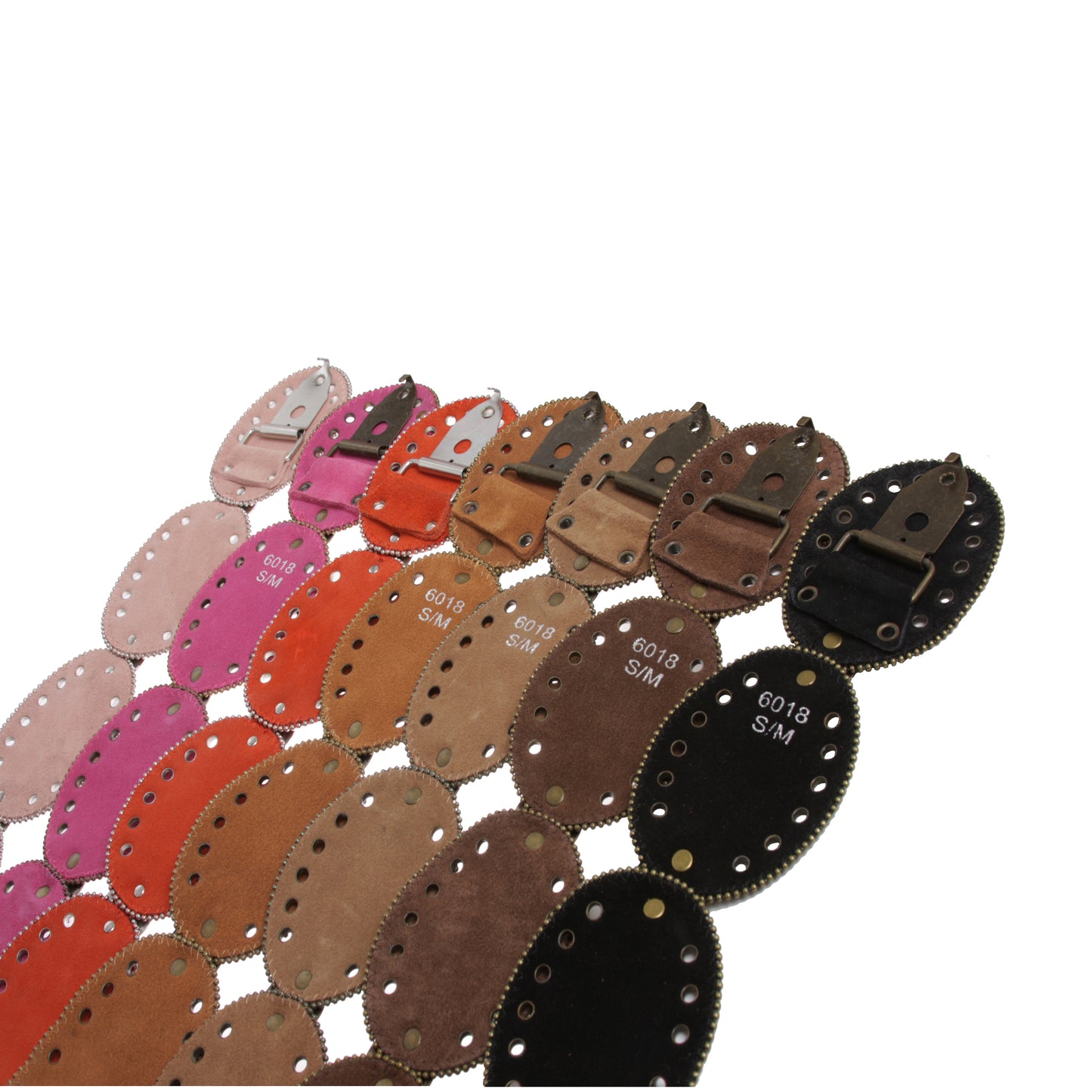 Womens Suede Disc Belt Wide Statement Waist Boho Belt with Grommets