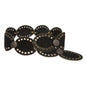 Womens Suede Disc Belt Wide Statement Waist Boho Belt with Grommets