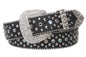 Snap On Western Cowgirl Alligator Rhinestone Studded Leather Belt