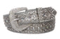 Snap On Western Cowgirl Alligator Rhinestone Studded Leather Belt