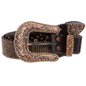 Snap On Western Cowgirl Alligator Rhinestone Strip Leather Belt