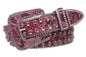 Snap On Western Cowgirl Snake Texture Leather Belt