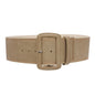 Women's 3" Wide High Waist Fashion Stitch Rectangular Leather Belt