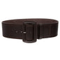 Women's 3" Wide High Waist Fashion Stitch Rectangular Leather Belt