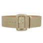 Women's 3" Wide High Waist Fashion Stitch Rectangular Leather Belt