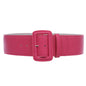 Women's 3" Wide High Waist Fashion Stitch Rectangular Leather Belt