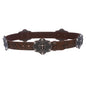 Snap On Floral Embossed Leather Rhinestone Cross Bling Belt