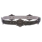 Snap On Floral Embossed Leather Rhinestone Cross Bling Belt