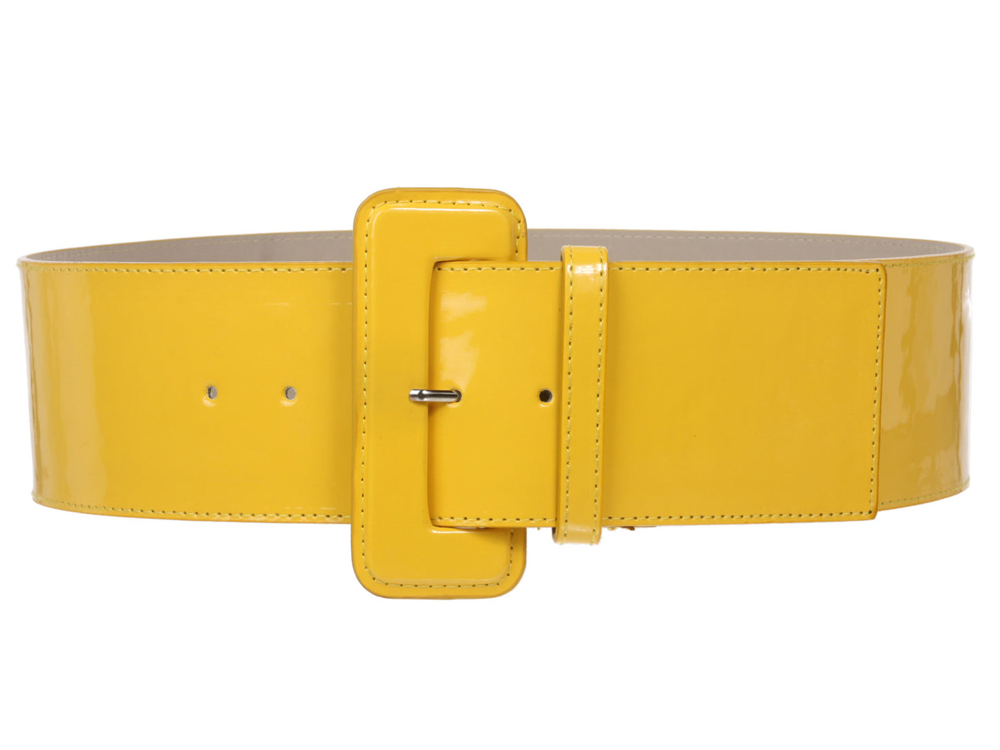 Ladies High Waist Wide Patent Fashion Plain Leather Belt