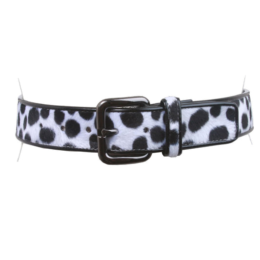 Women's Patent Leather Animal Faux Leopard Fur Fashion Belt