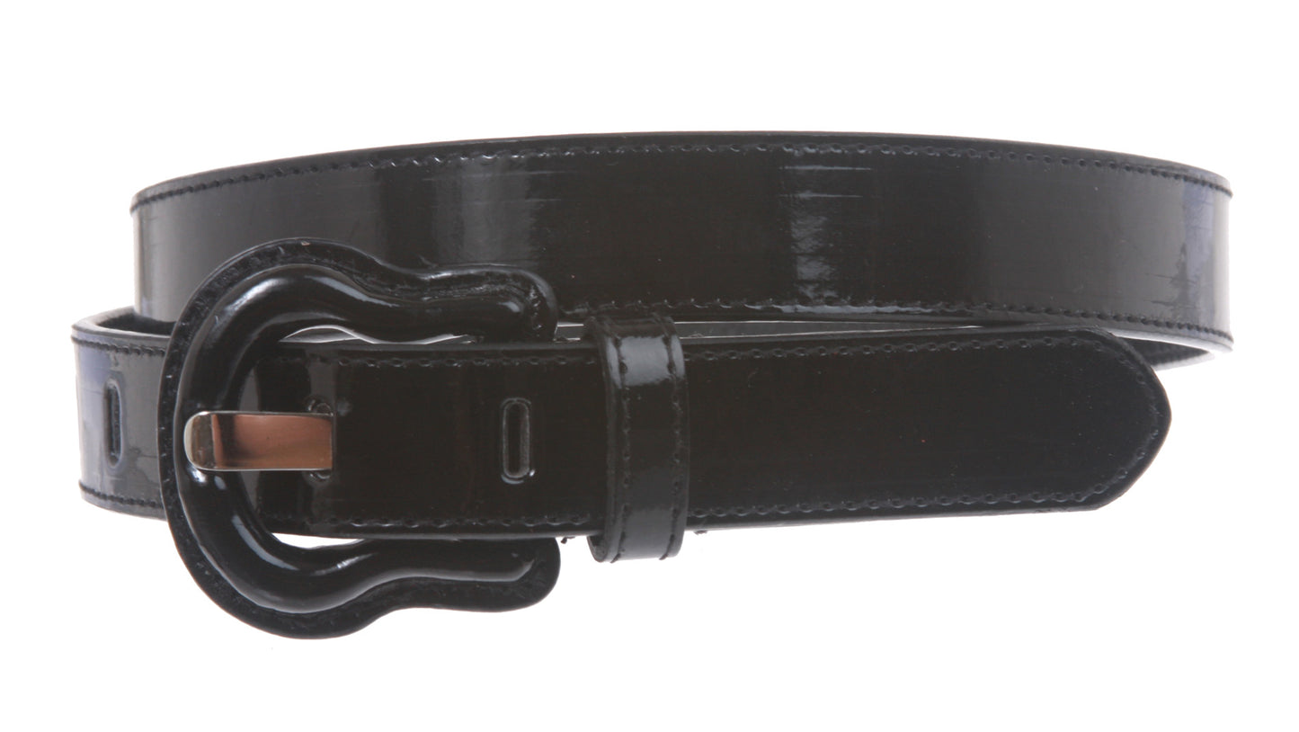 1" Western Buckle Patent Leather Fashion Belt