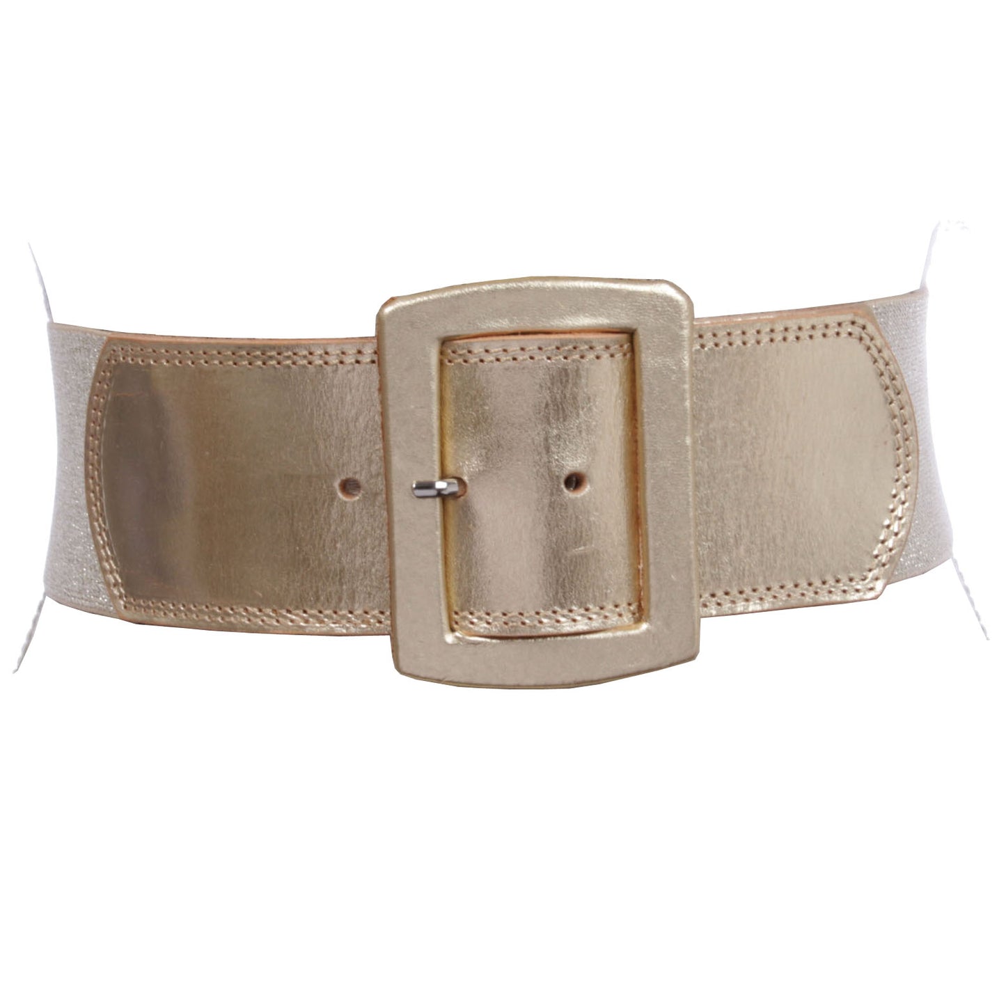 Women's 2 1/2" (64 mm) Wide Elastic High Waist Leather Stretch Belt