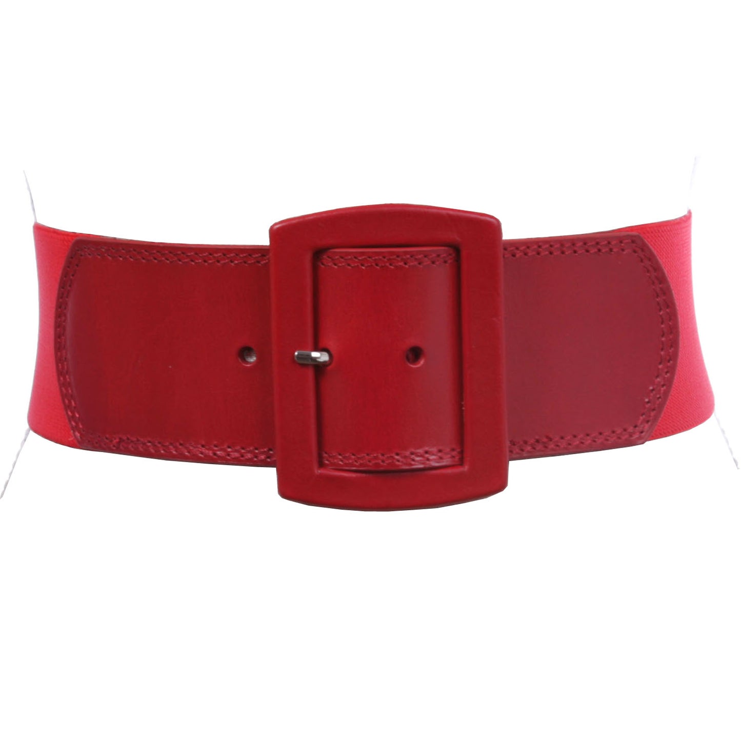 Women's 2 1/2" (64 mm) Wide Elastic High Waist Leather Stretch Belt