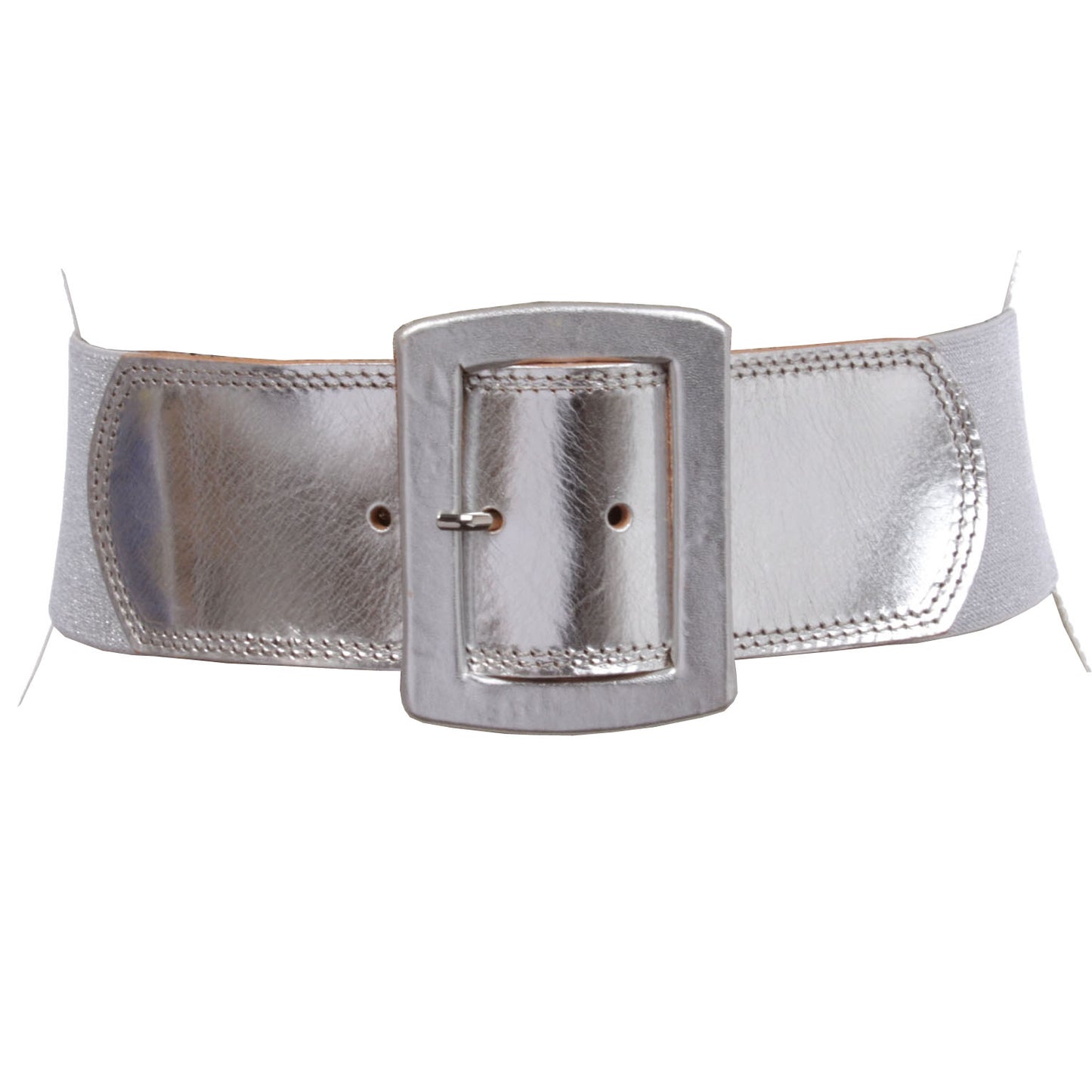 Women's 2 1/2" (64 mm) Wide Elastic High Waist Leather Stretch Belt