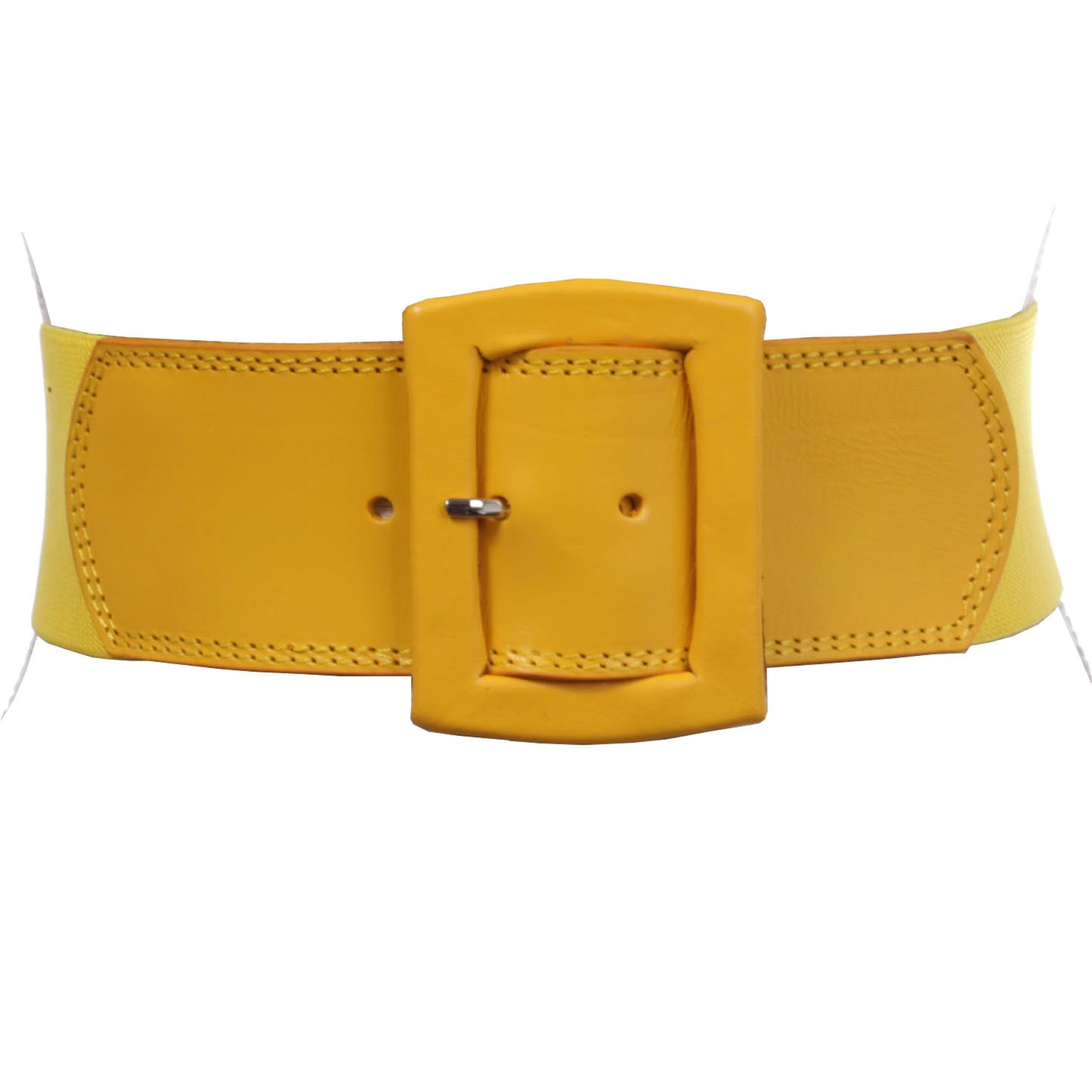 Women's 2 1/2" (64 mm) Wide Elastic High Waist Leather Stretch Belt