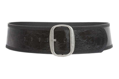 Women's 3" (75 mm) Wide Oval Tone-on-tone Stitching Edged Contour Belt