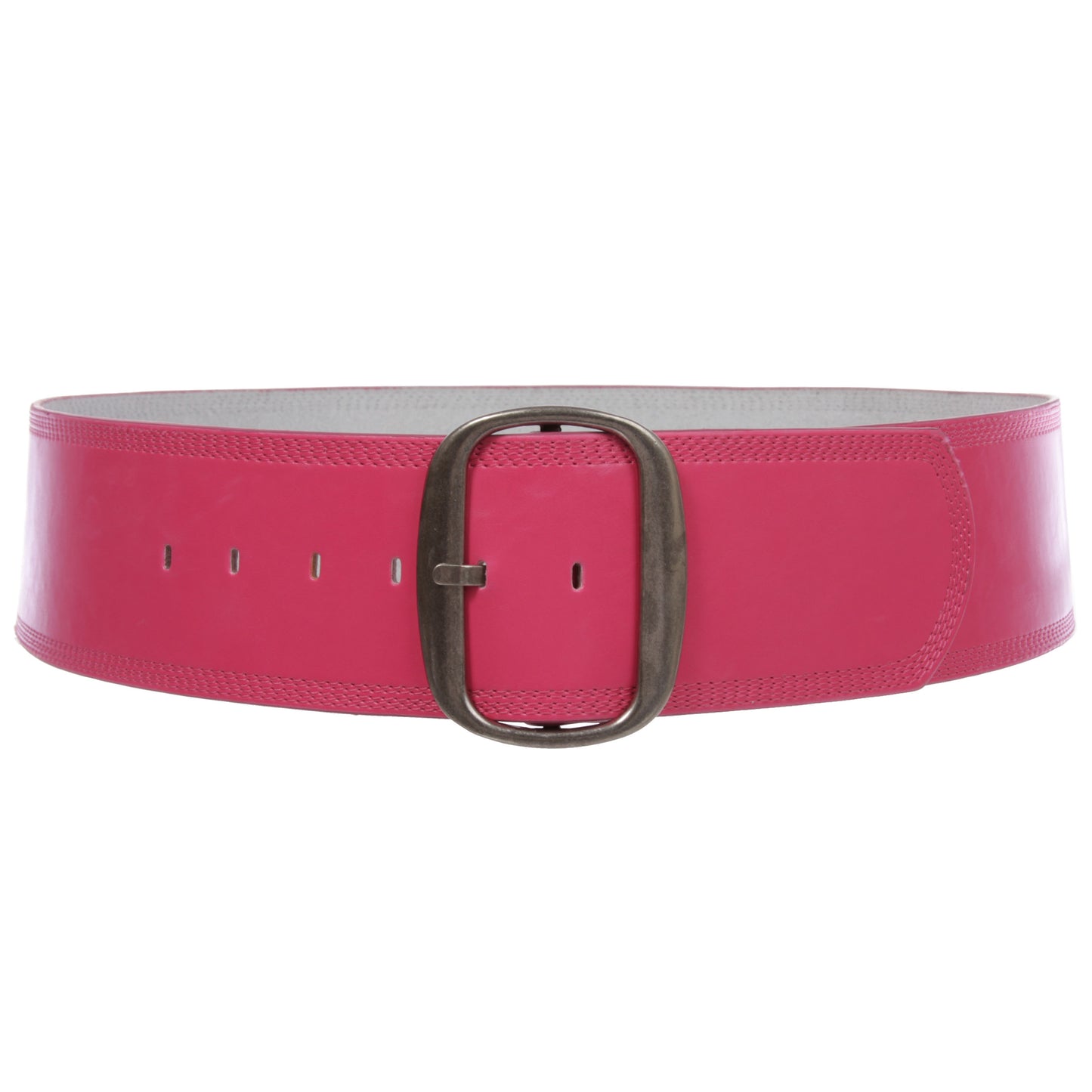 Women's 3" (75 mm) Wide Oval Tone-on-tone Stitching Edged Contour Belt