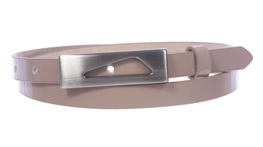 1/2" (14 mm)Womens Snap On Skinny Patent Leatherette Belt