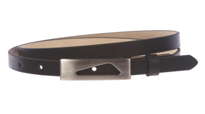 1/2" (14 mm) Women's Snap On Skinny Synthetic Plain Non Leather Fashion Dress Belt