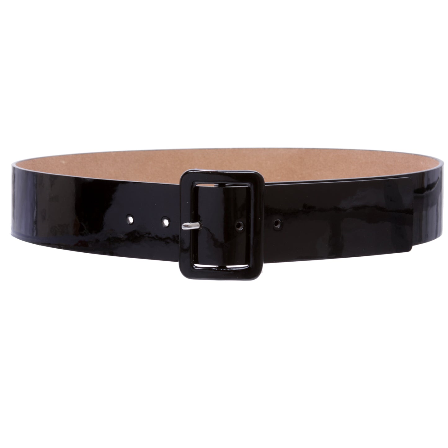 Ladies High Waist Patent Leather Wide Fashion Square Belt