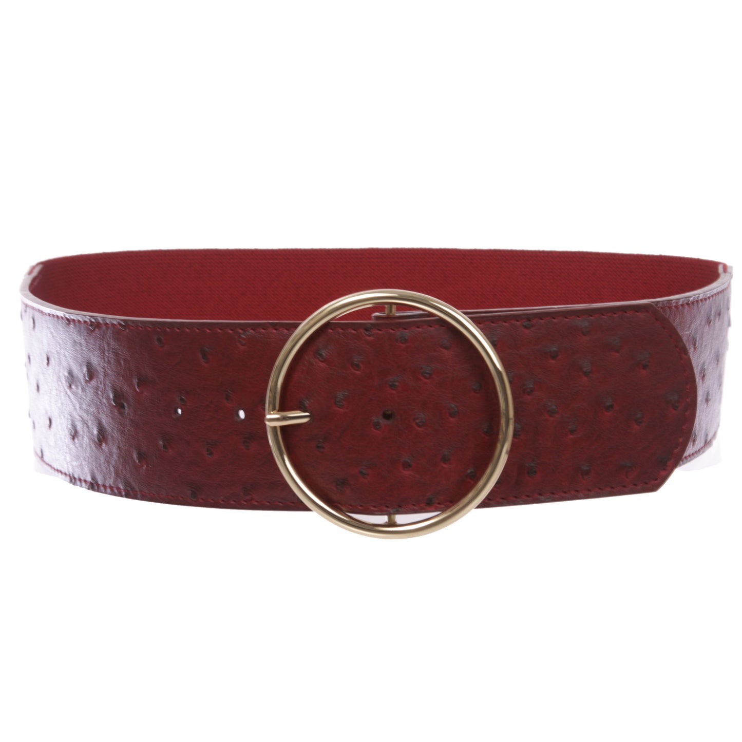 2 3/8" (60 mm) Wide Ostrich Print High Waist Fashion Stretch belt