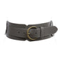 Ladies 3" (75 mm) Wide High Waist Round Disk Linked Braided Cowhide Top Full Grain Leather Belt