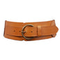 Ladies 3" (75 mm) Wide High Waist Round Disk Linked Braided Cowhide Top Full Grain Leather Belt