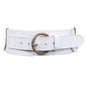 Ladies 3" (75 mm) Wide High Waist Round Disk Linked Braided Cowhide Top Full Grain Leather Belt