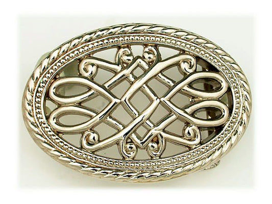 Oval Grid Belt Buckle