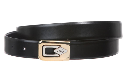 Men's 1 1/8" Black Cut-To-Fit One-Size-Fits-All Feather Edged Plain Leather Dress Belt