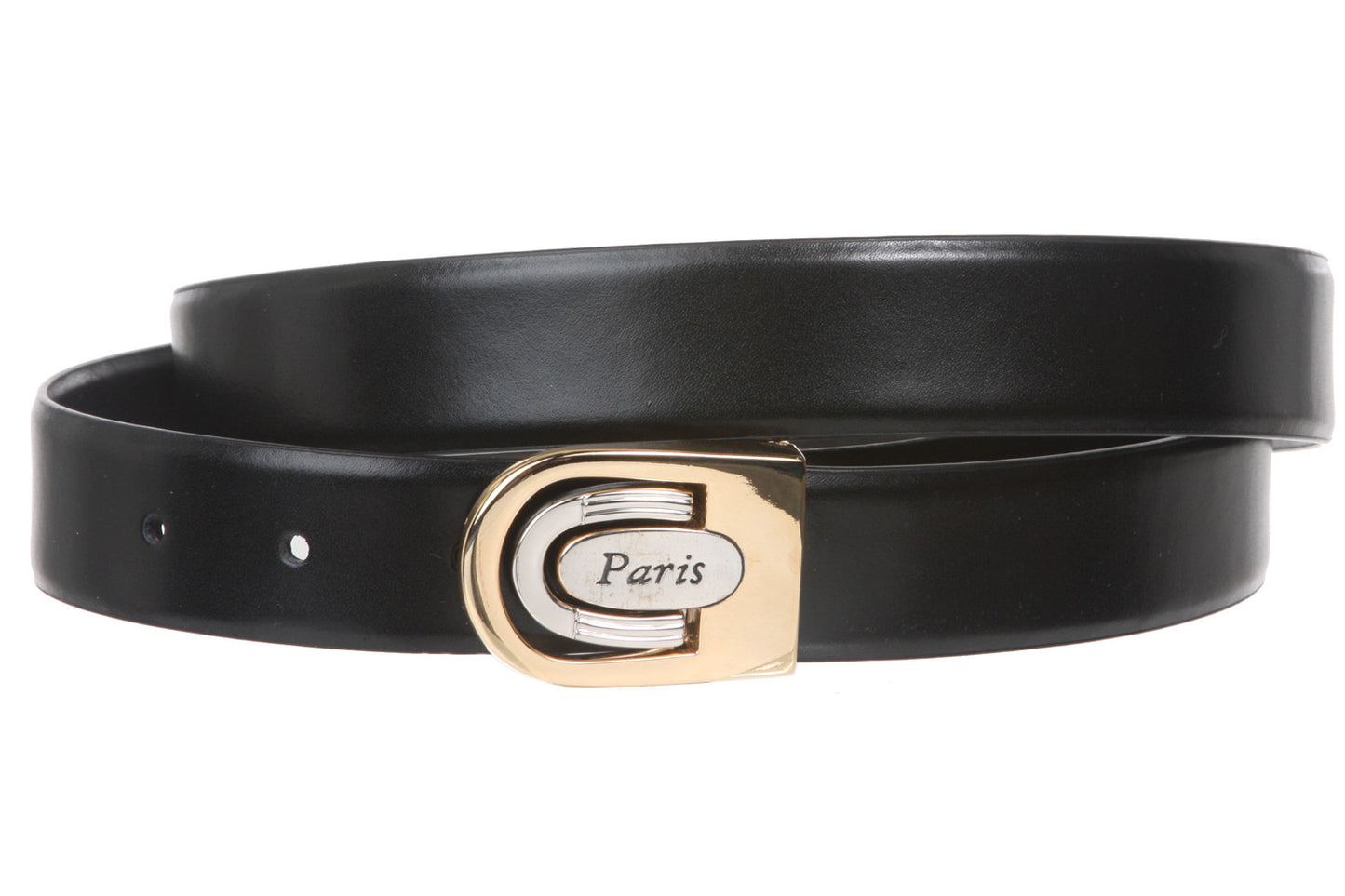 Men's 1 1/8" Black Cut-To-Fit One-Size-Fits-All Feather Edged Plain Leather Dress Belt