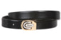 Men's 1 1/8" Black Cut-To-Fit One-Size-Fits-All Feather Edged Plain Leather Dress Belt