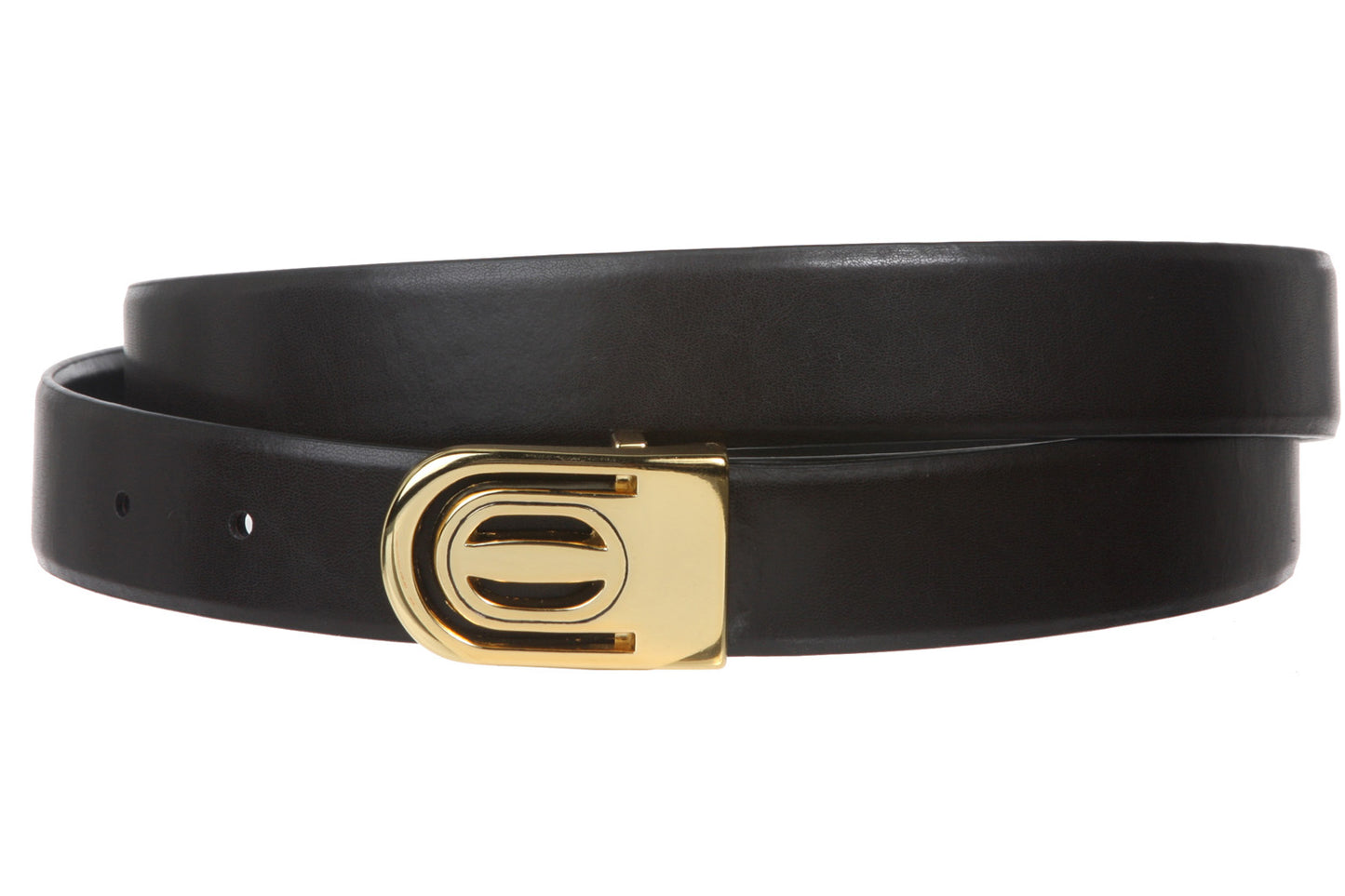 Men's 1 1/8" Black Cut-To-Fit One-Size-Fits-All Feather Edged Plain Leather Dress Belt