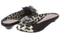 JOHN FASHION Rhinestone Floweret Silk Leopard Print Sandal