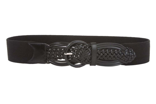 Ladies 1 3/4" Braided Elastic Stretch Round Belt