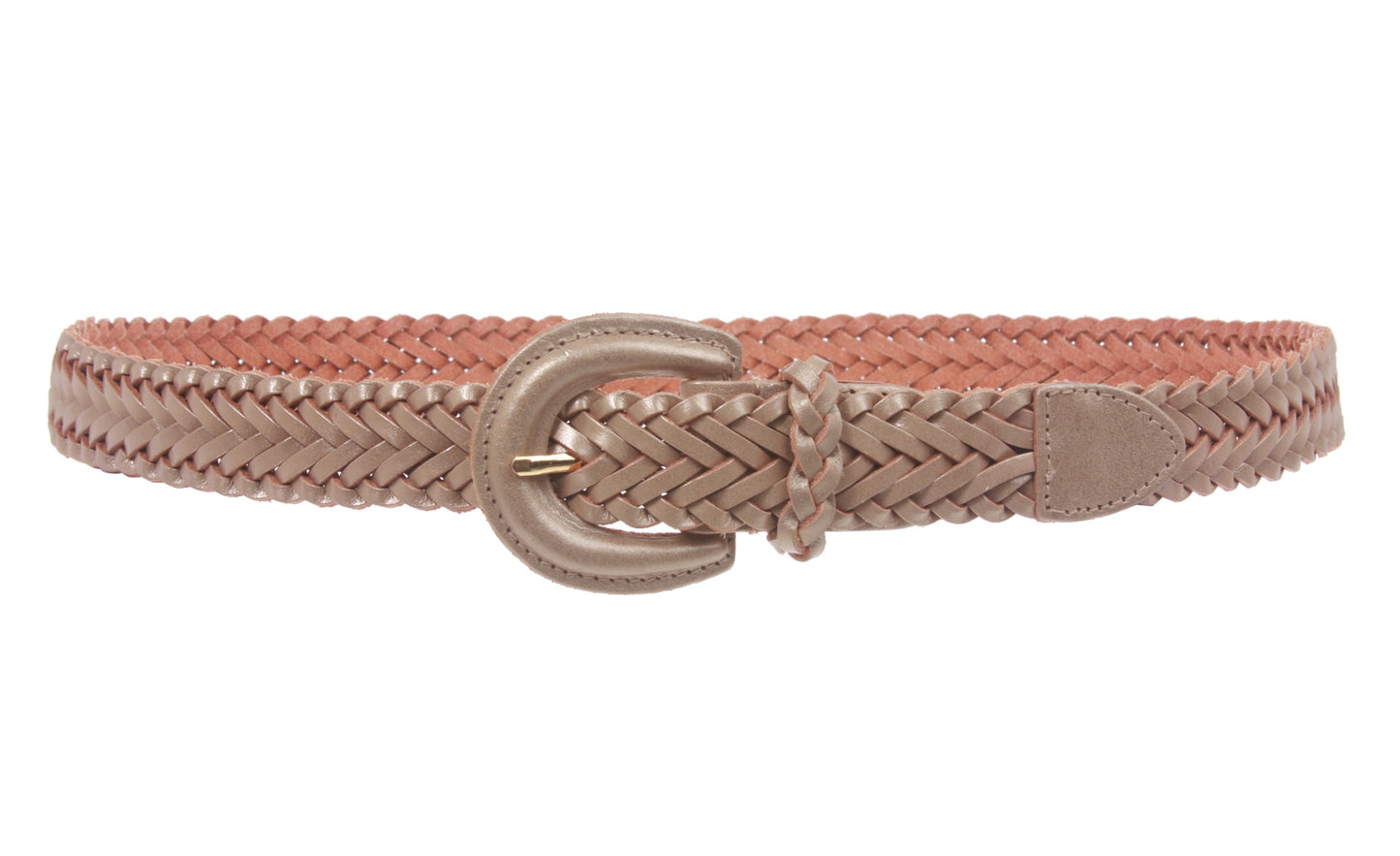 1'' Womens Braided Woven Leather Belt