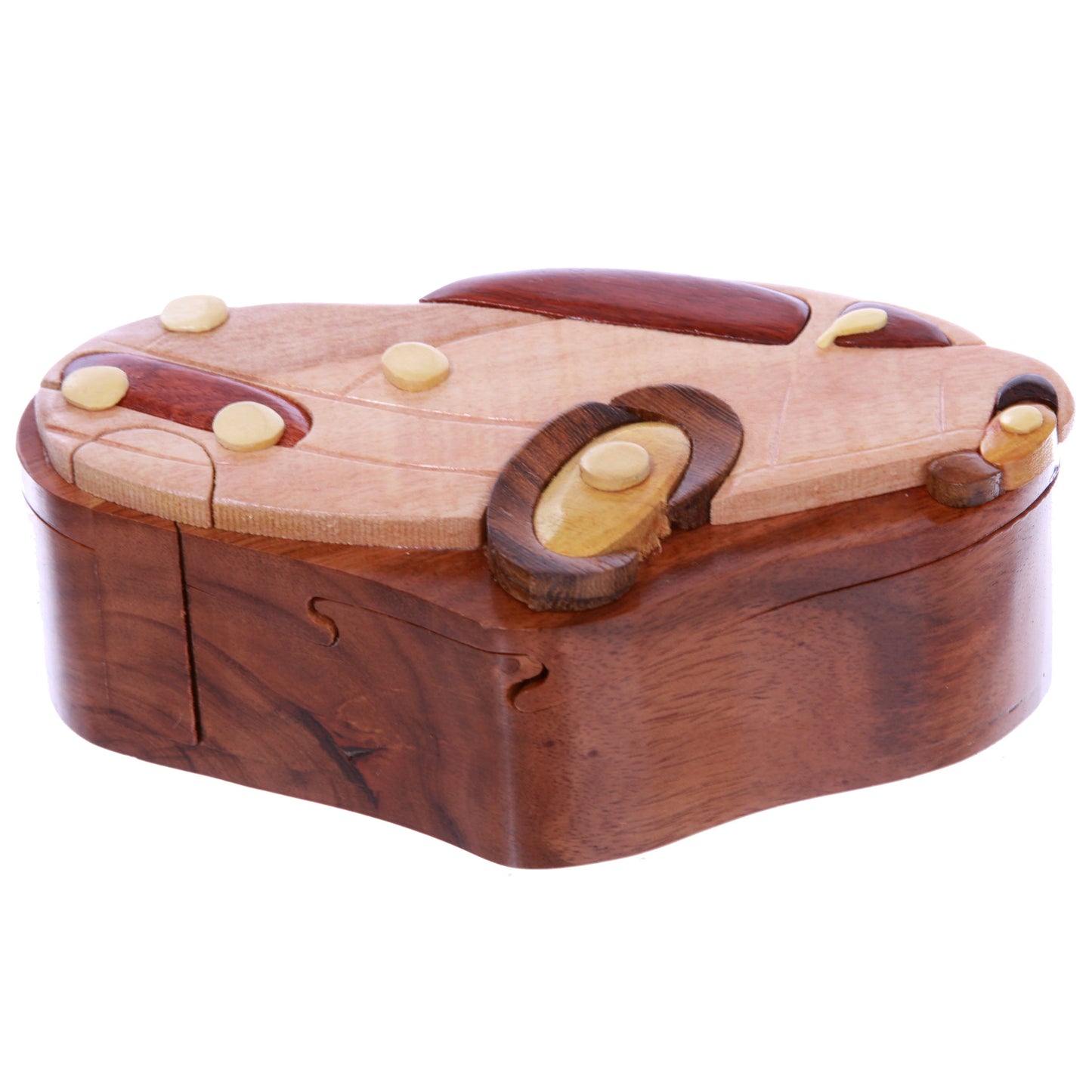 Handcrafted Wooden Sports Car Shape Cool Secret Jewelry Puzzle Box - Car