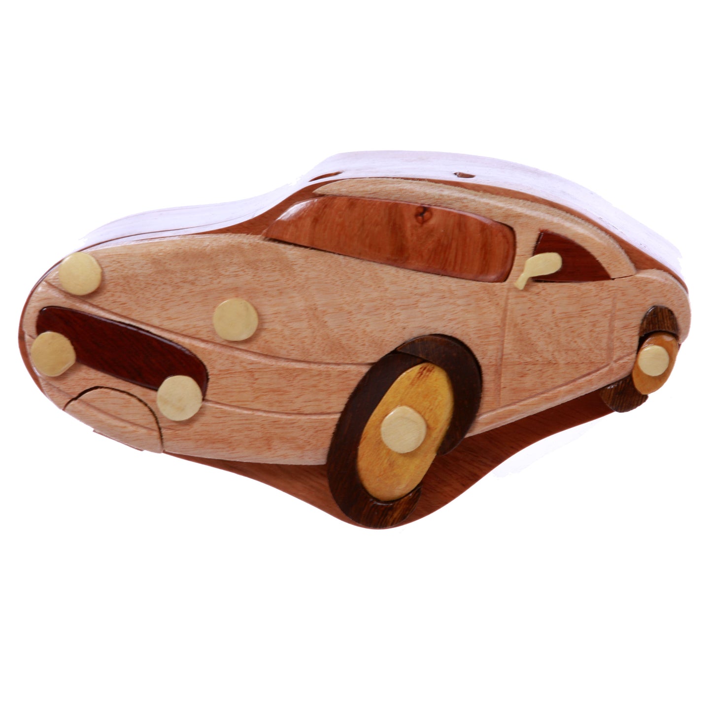 Handcrafted Wooden Sports Car Shape Cool Secret Jewelry Puzzle Box - Car