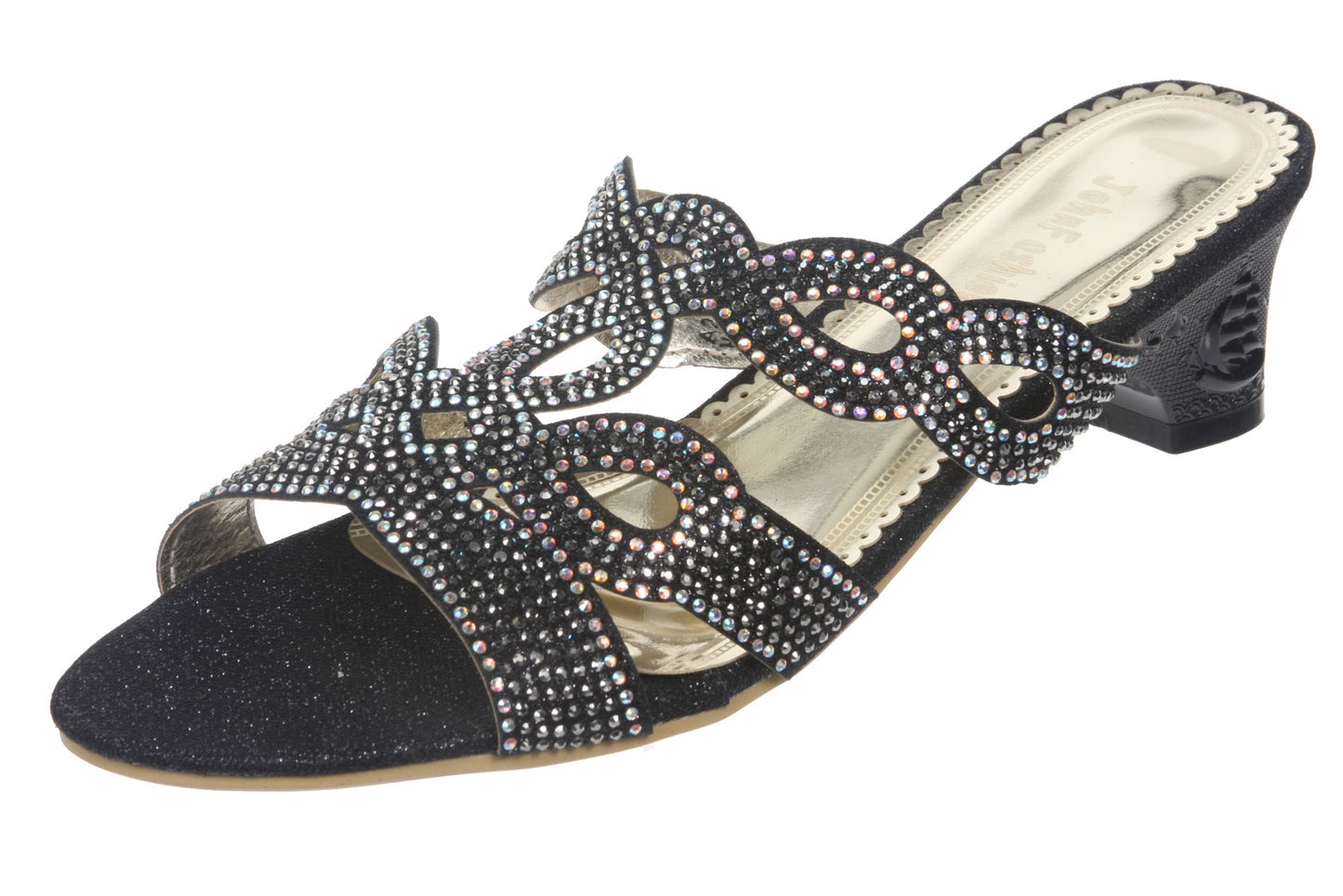 JOHN FASHION Rhinestone Evening Slide Sandal