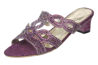 JOHN FASHION Rhinestone Evening Slide Sandal