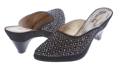 JOHN FASHION Rhinestone Evening Slide Sandal