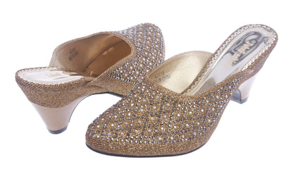 JOHN FASHION Rhinestone Evening Slide Sandal