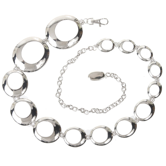 Ladies Fashion Unequal Circle Metal Chain Belt