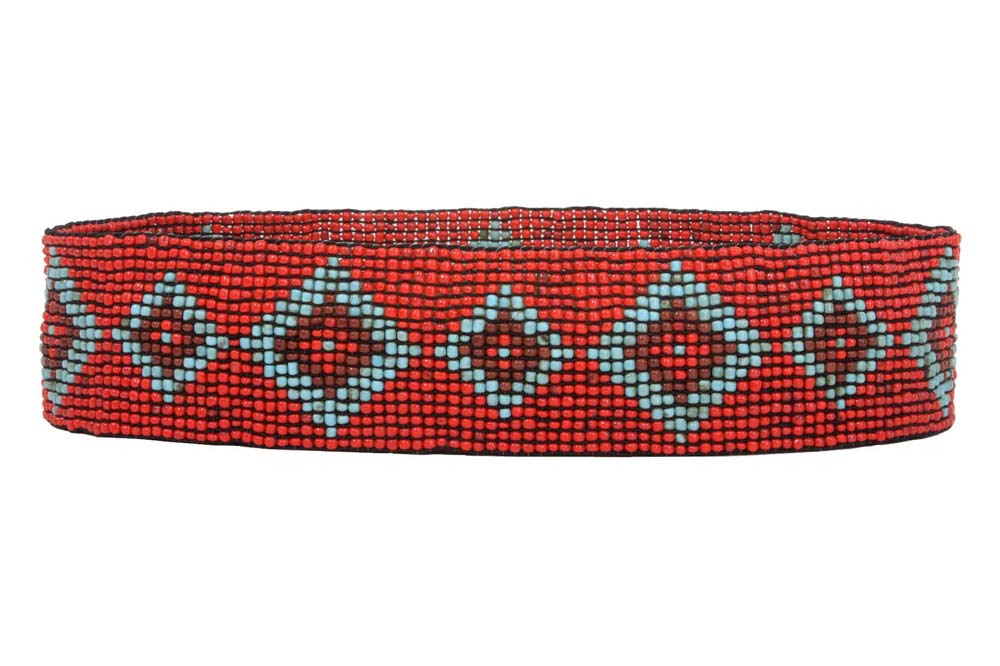 Diamond Pattern Southwest Beaded Stretch Belt