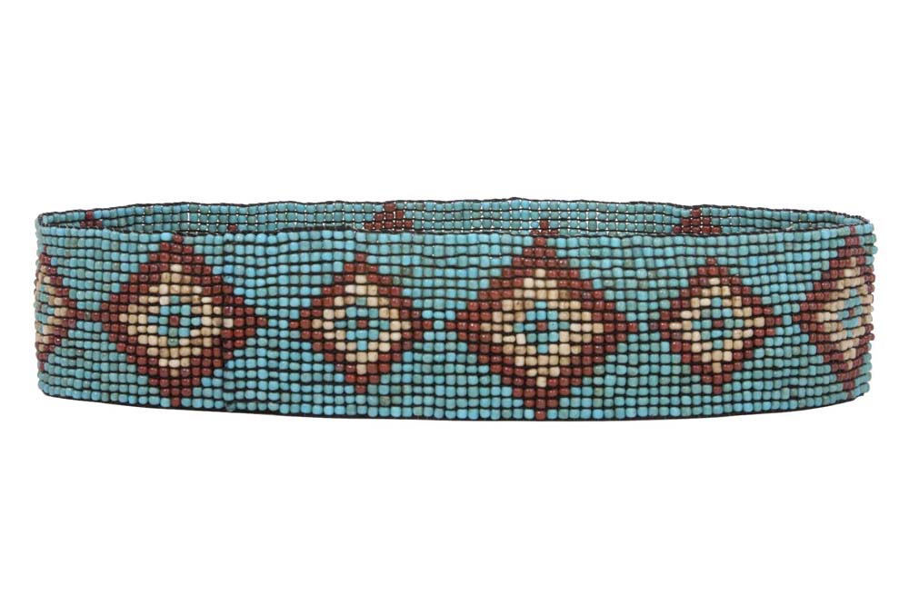 Diamond Pattern Southwest Beaded Stretch Belt