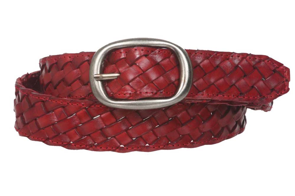 1 1/4" Women's Braided Woven Leather Belt