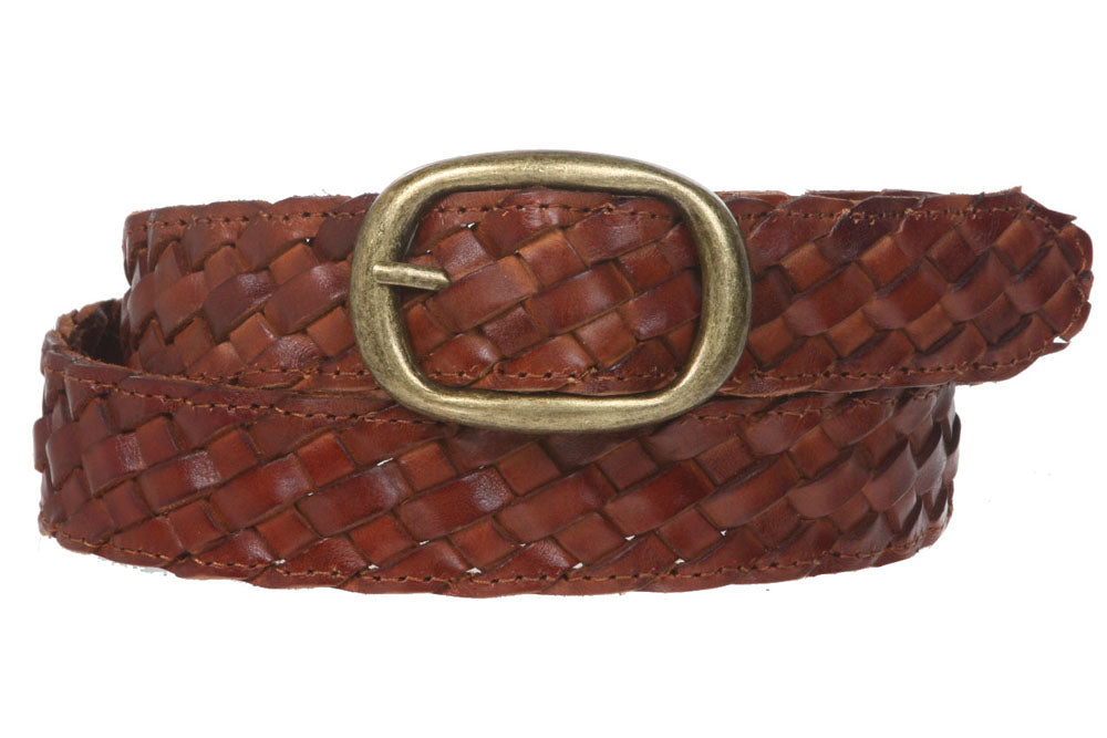 1 1/4" Women's Braided Woven Leather Belt