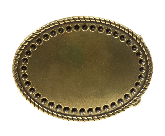 Oval Rope Engraved belt buckle